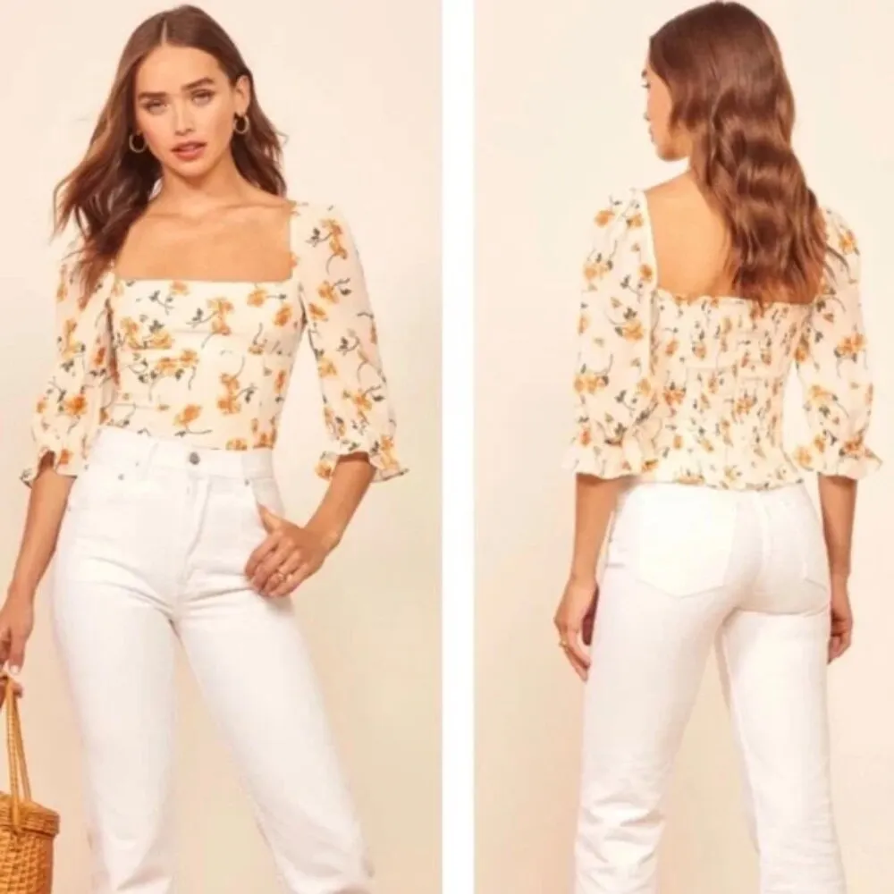 💕REFORMATION💕 Georgia Top ~ Limonada Floral Print 8 - Image 2