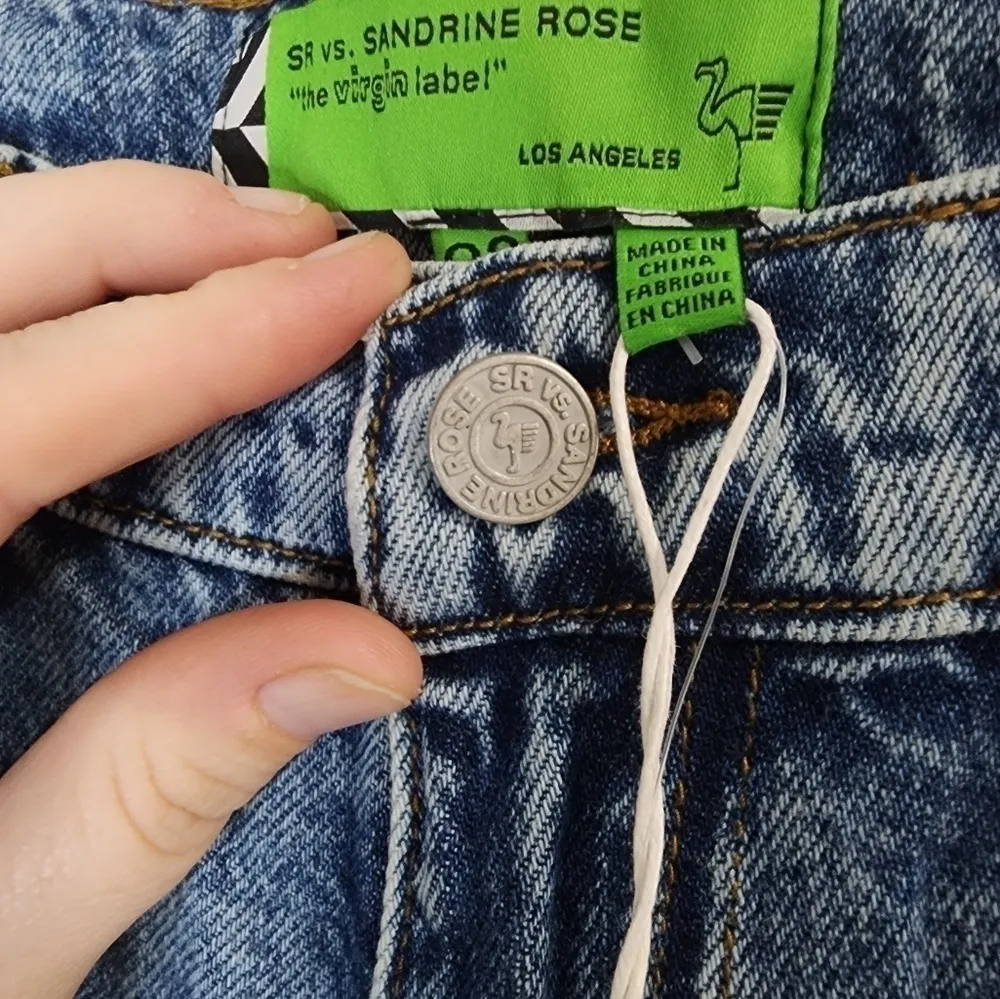 NWT Sandrine Rose Free‎ People Acid Wash Denim Straight Leg 28 High Rise Jeans - Image 6