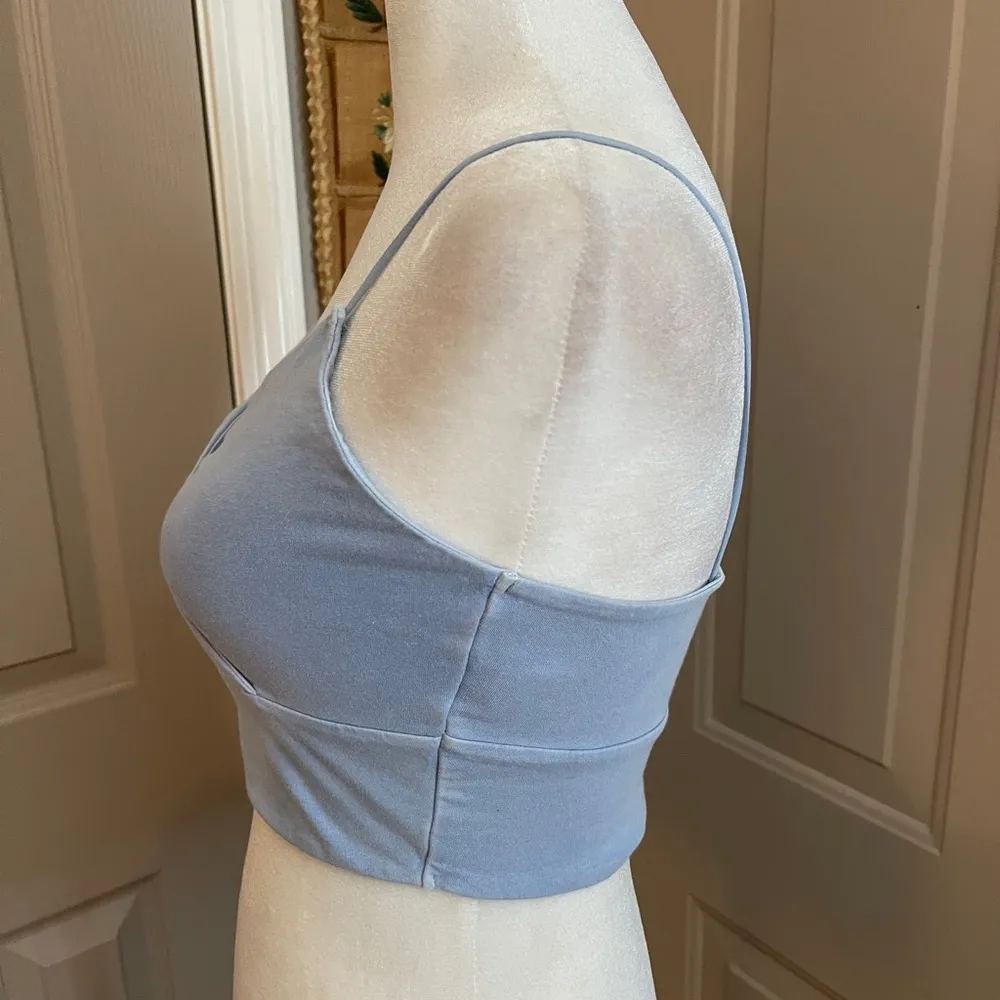 Aeropostale Seriously Sofe Bungee Cami cropped top in light blue size Small. - Image 3
