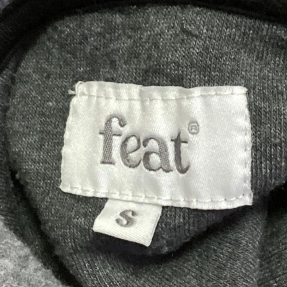 Feat Women's Grey Inside Out Fleece Hoodie Hooded Sweatshirt Sweater Top Size S Gray - Image 4