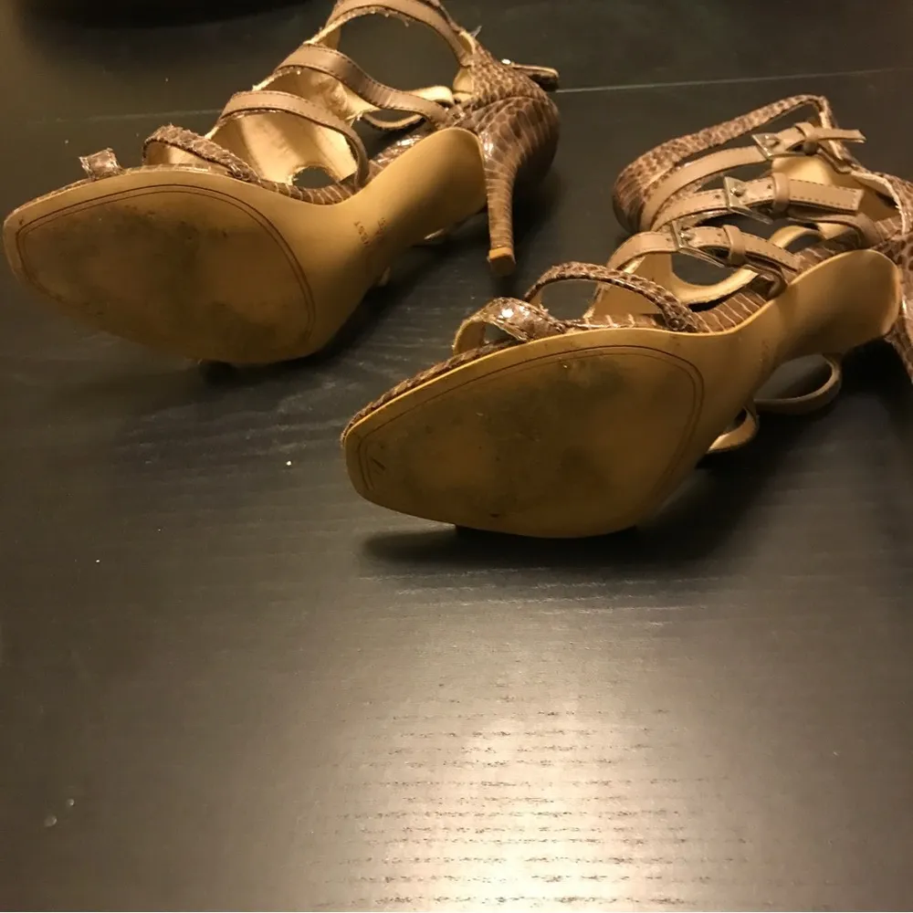 Nine West Snake Embossed Gladiator-style Sandals - Women 8 - Image 4