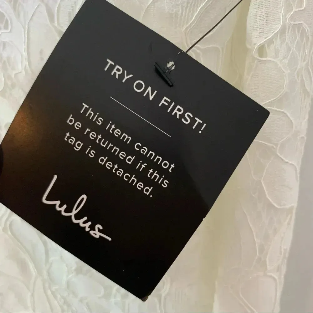 NWT Lulus Delia White Lace Strapless Midi Dress Bridal Party Size S - Image 8