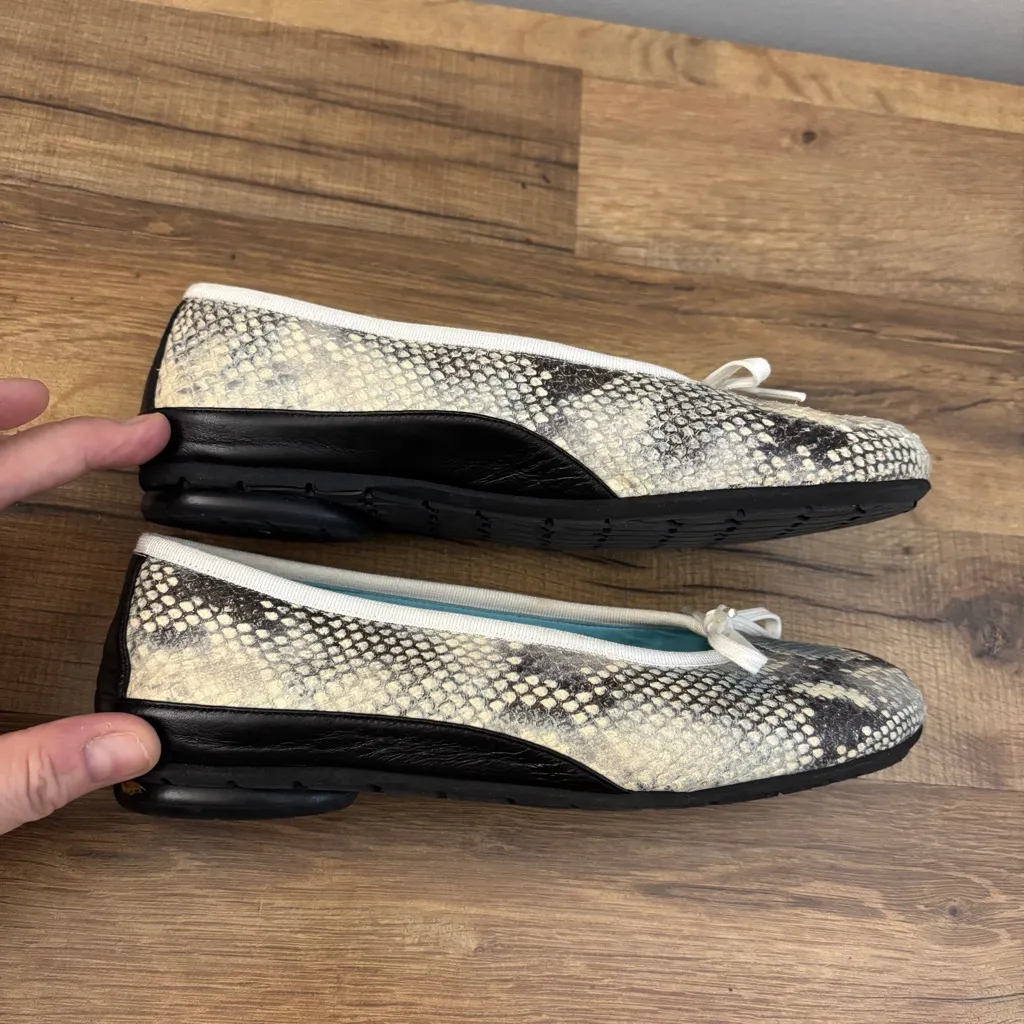 Thierry Rabotin Gem Snake Print Leather Ballet Flats Shoes Made in Italy Blue Size 6 - Image 6