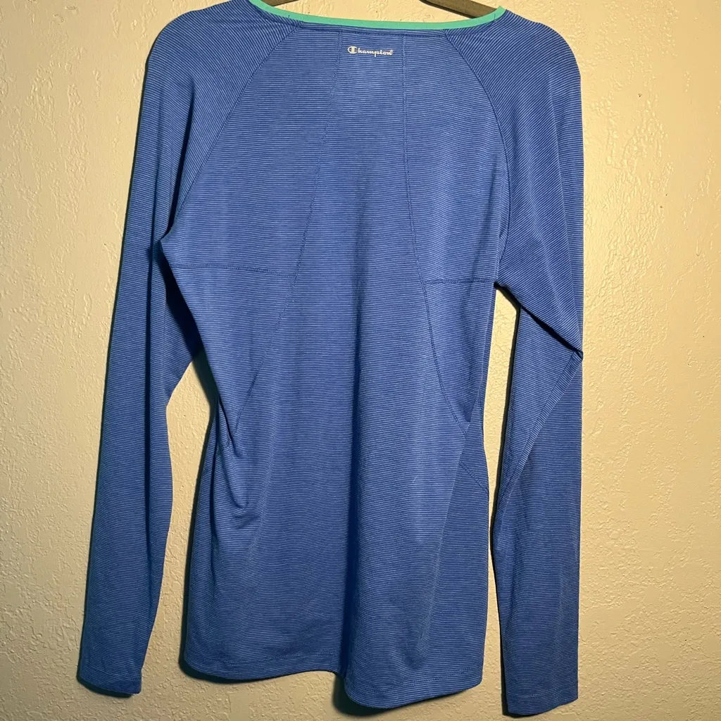 Champion Blue and Mint Green Sweatshirt SZ L Athletic Longsleeve Performance Top - Image 8