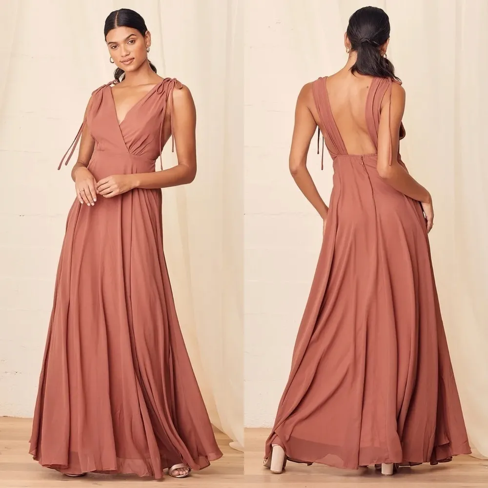 Lulus Dance the Night Away Rusty Rose Backless Maxi Dress - Image 2