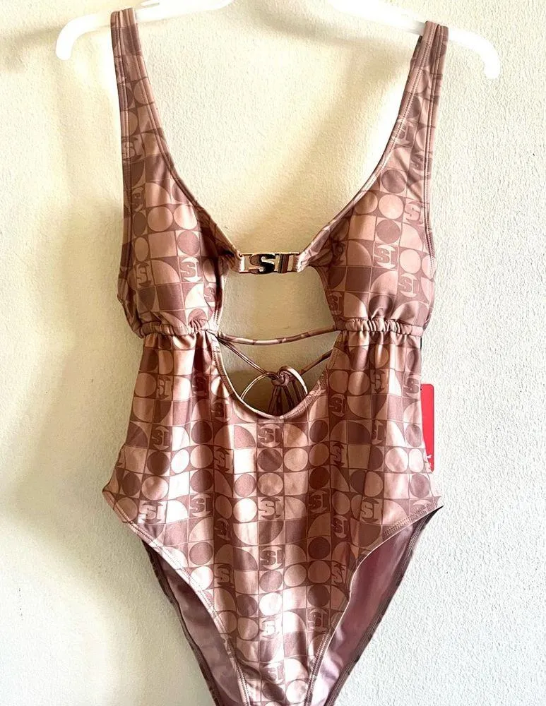Forever 21 Sport Illustrated Monogram one piece Swimsuit XL - Image 11