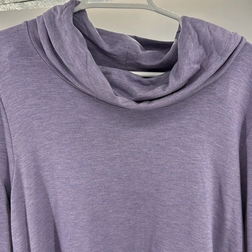 Chico’s light purple cowl neck side button XL 3 long sleeve pullover soft casual - Image 4