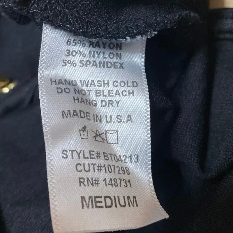 Blue Blush Black Sleeveless Square Neck Split Cut Cami Camisole Tank Crop Top M - Image 5