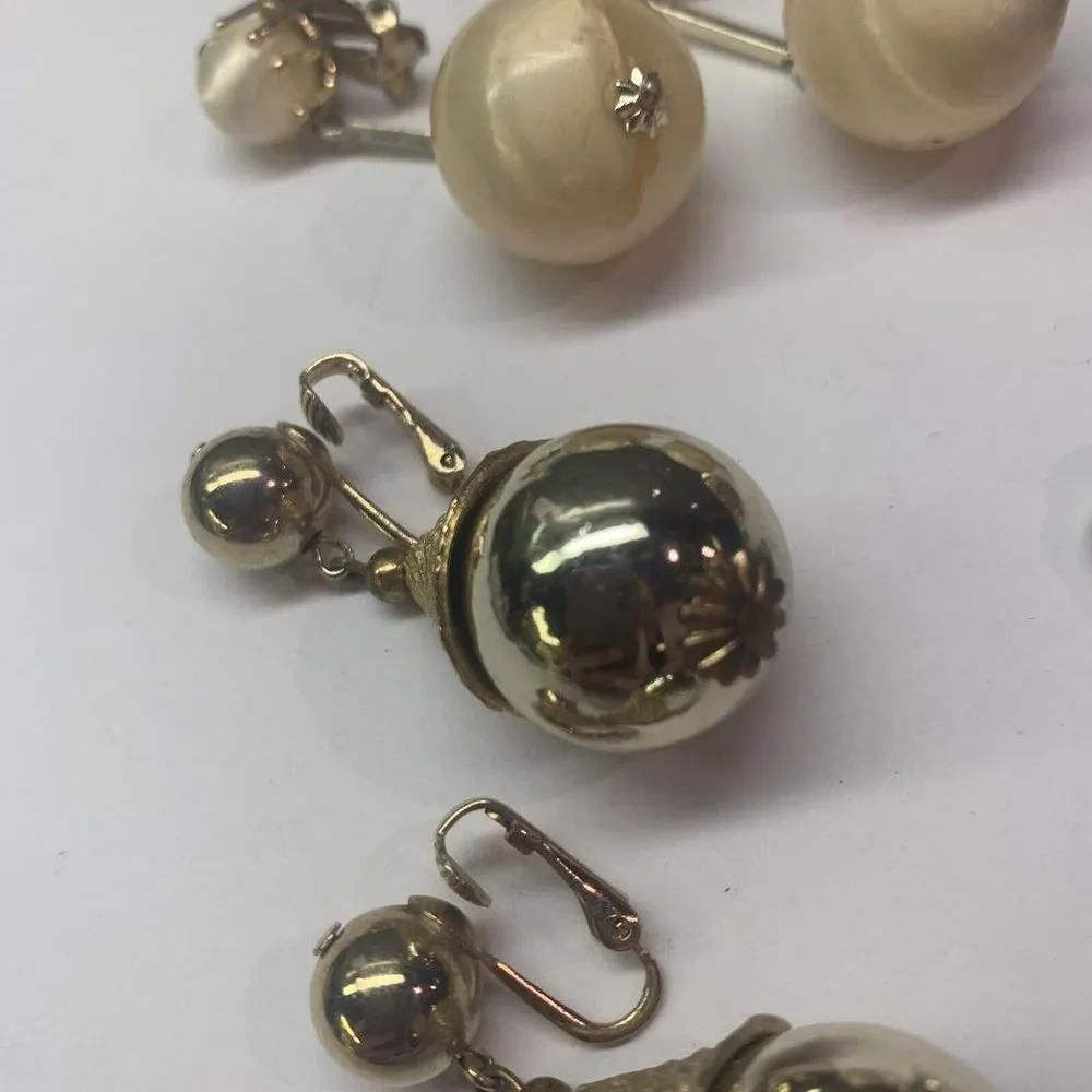 Lot Of 5 Costume Earrings Vintage Clip On Clip-on Screw On Dress up Dangle Mix - Image 10