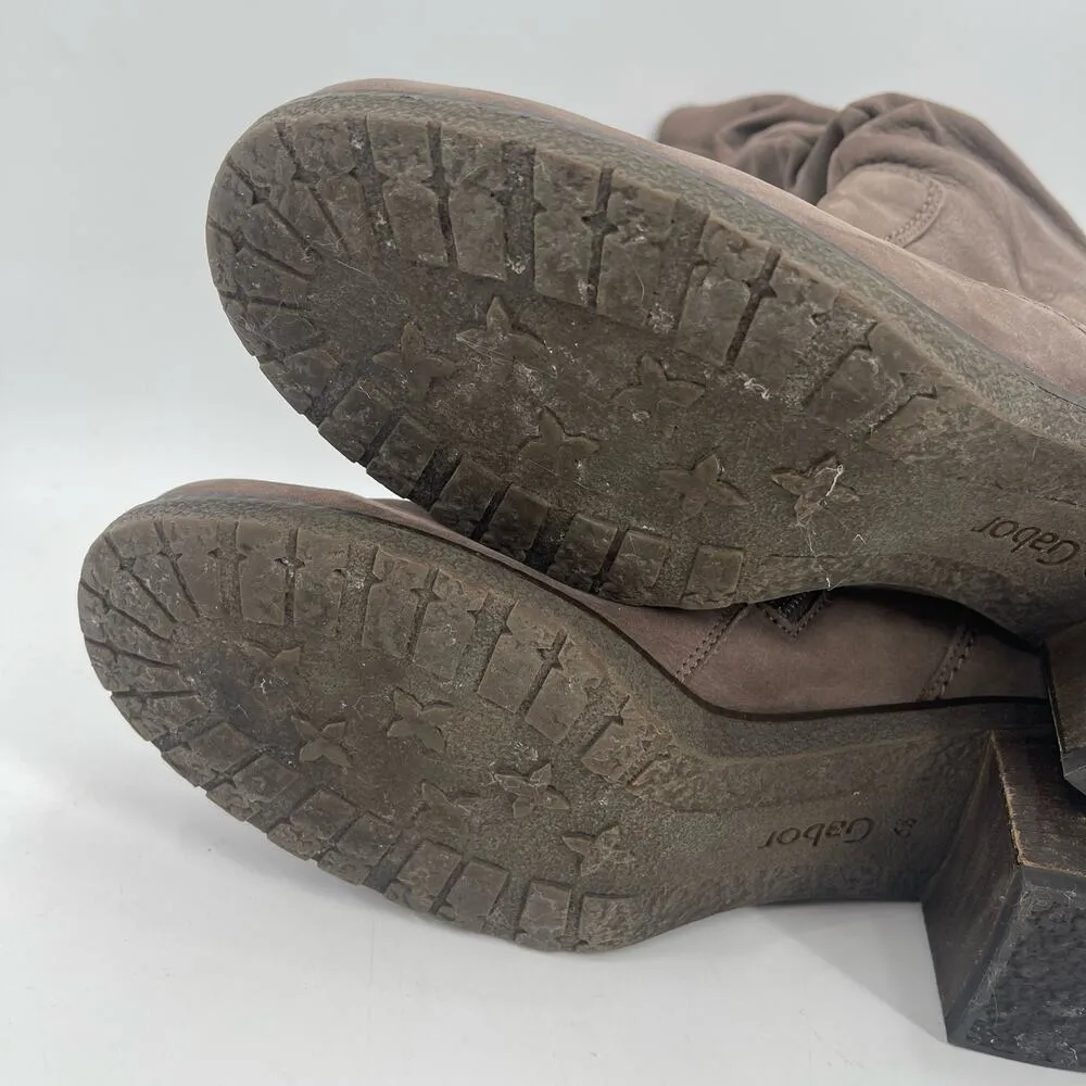 GABOR Boots US Size 9 Suede Nubuck Oslo Mid Calf Zip Heeled Leather Winter Taupe Brown - Image 14