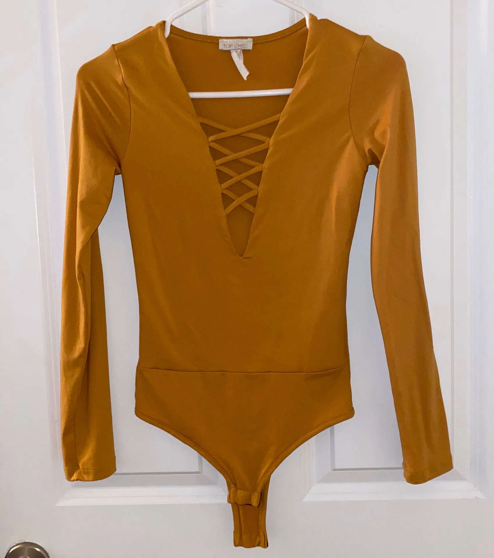 Long Sleeve Criss Cross Bodysuit - Image 2