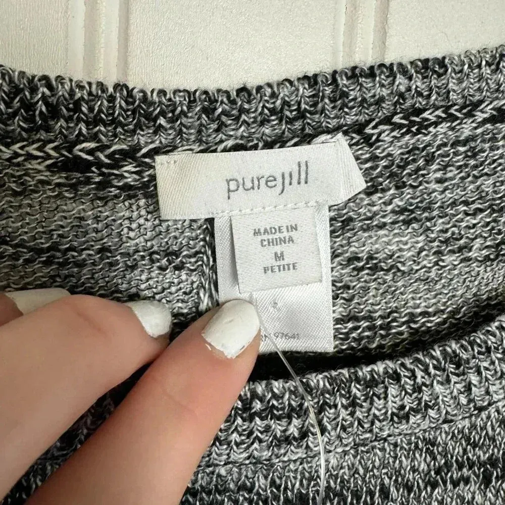 J Jill Pure Jill NWT grey short sleeve boxy sweater size medium petite J40 Gray - Image 3