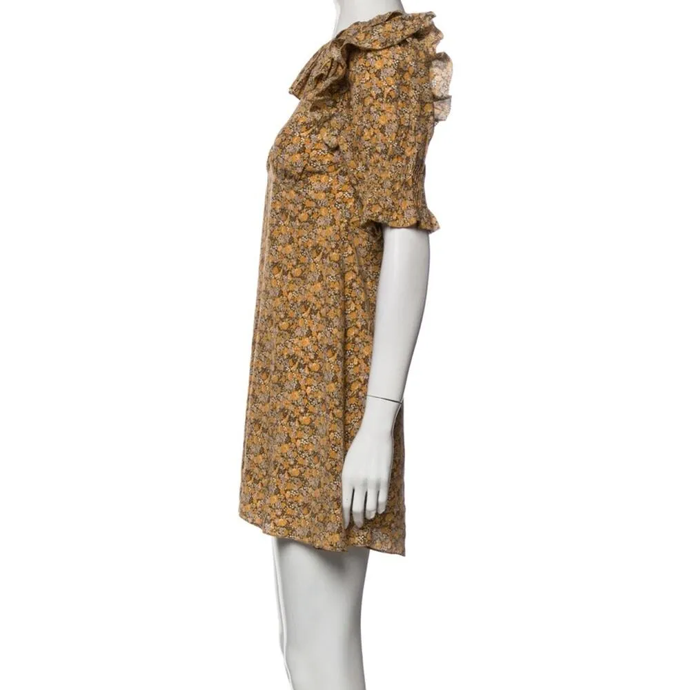 Doen Lady Emma Floral Baudoin Dress Yellow Size XS - Image 12