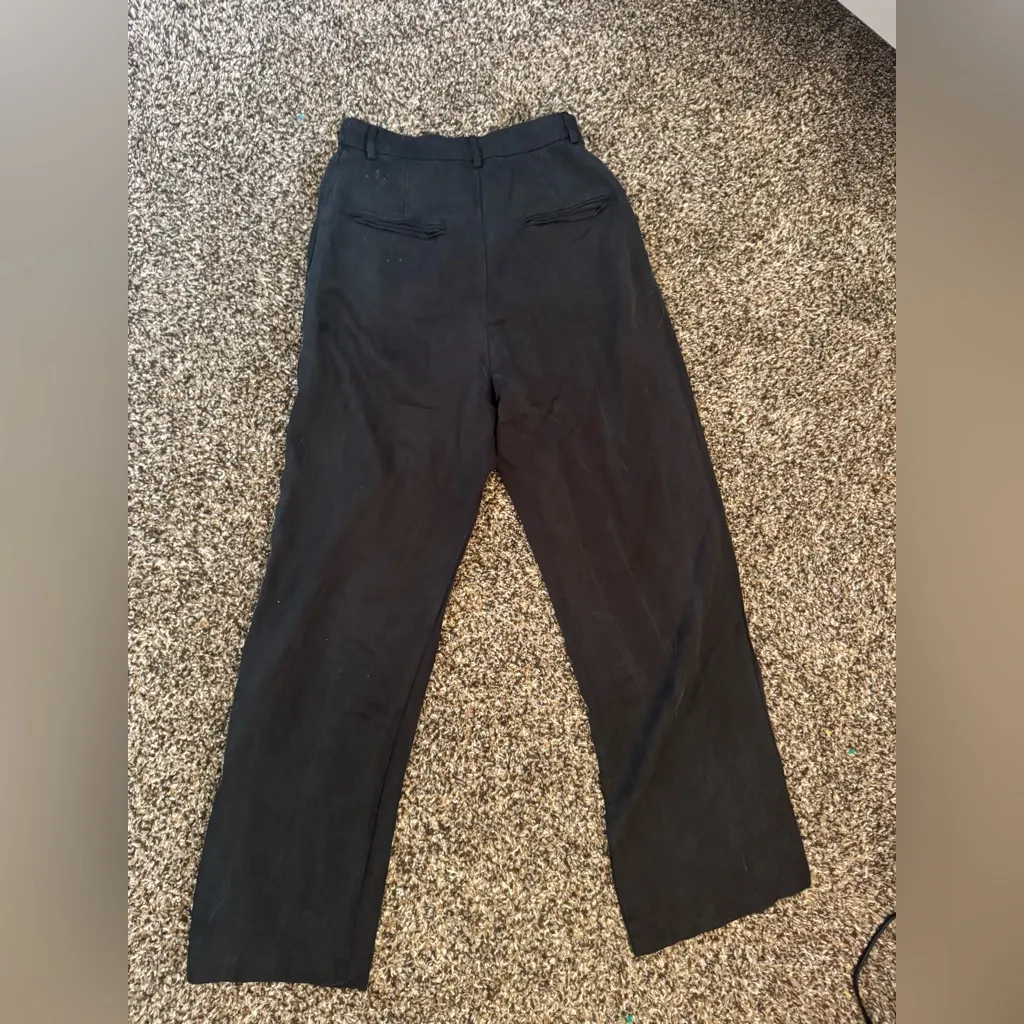 Reformation Mason Pant Sz 2 in Black Business Casual Pleated - Image 8