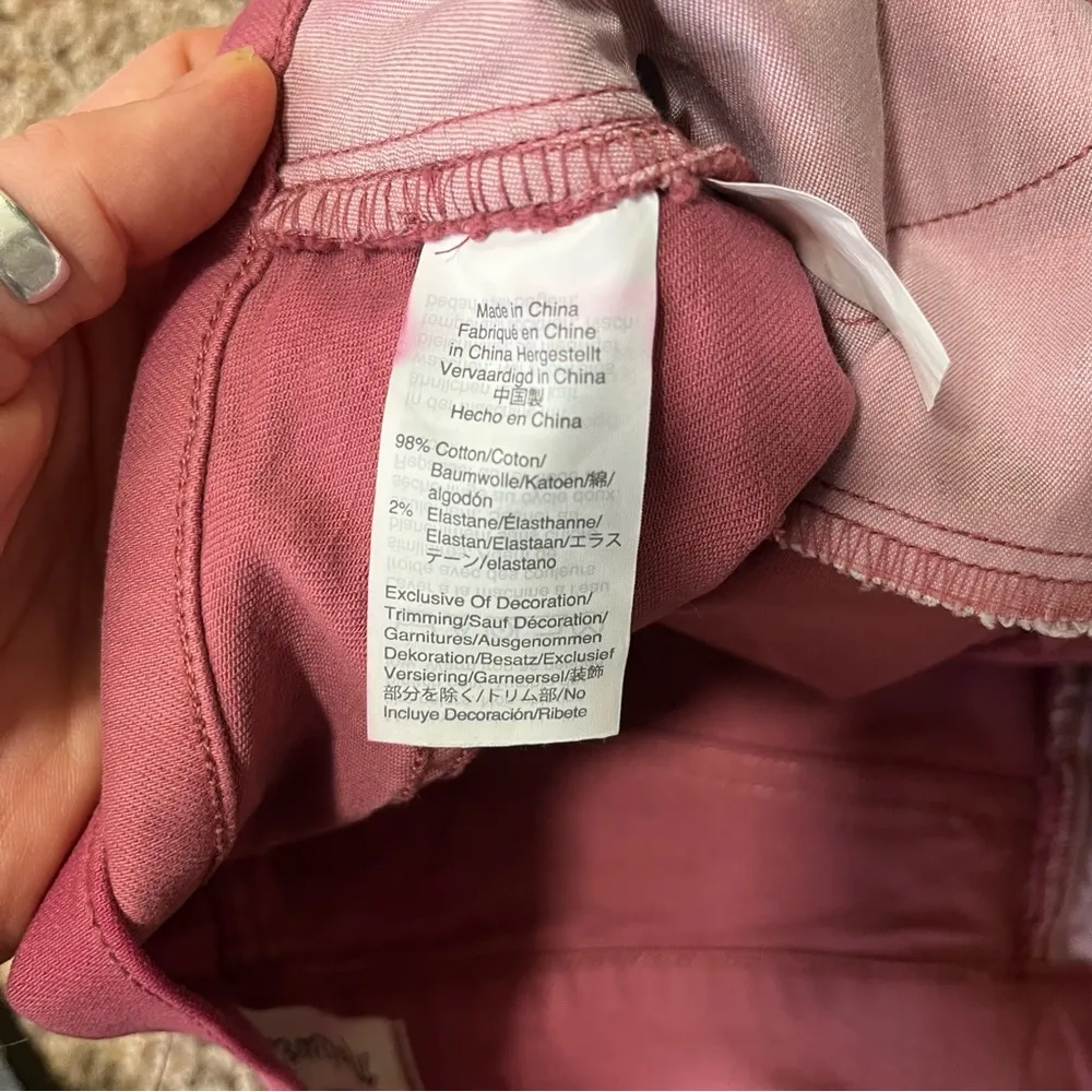 Madewell Women’s Size 26 High-Rise Denim Shorts Autumn Berry Pink Button-Front - Image 6