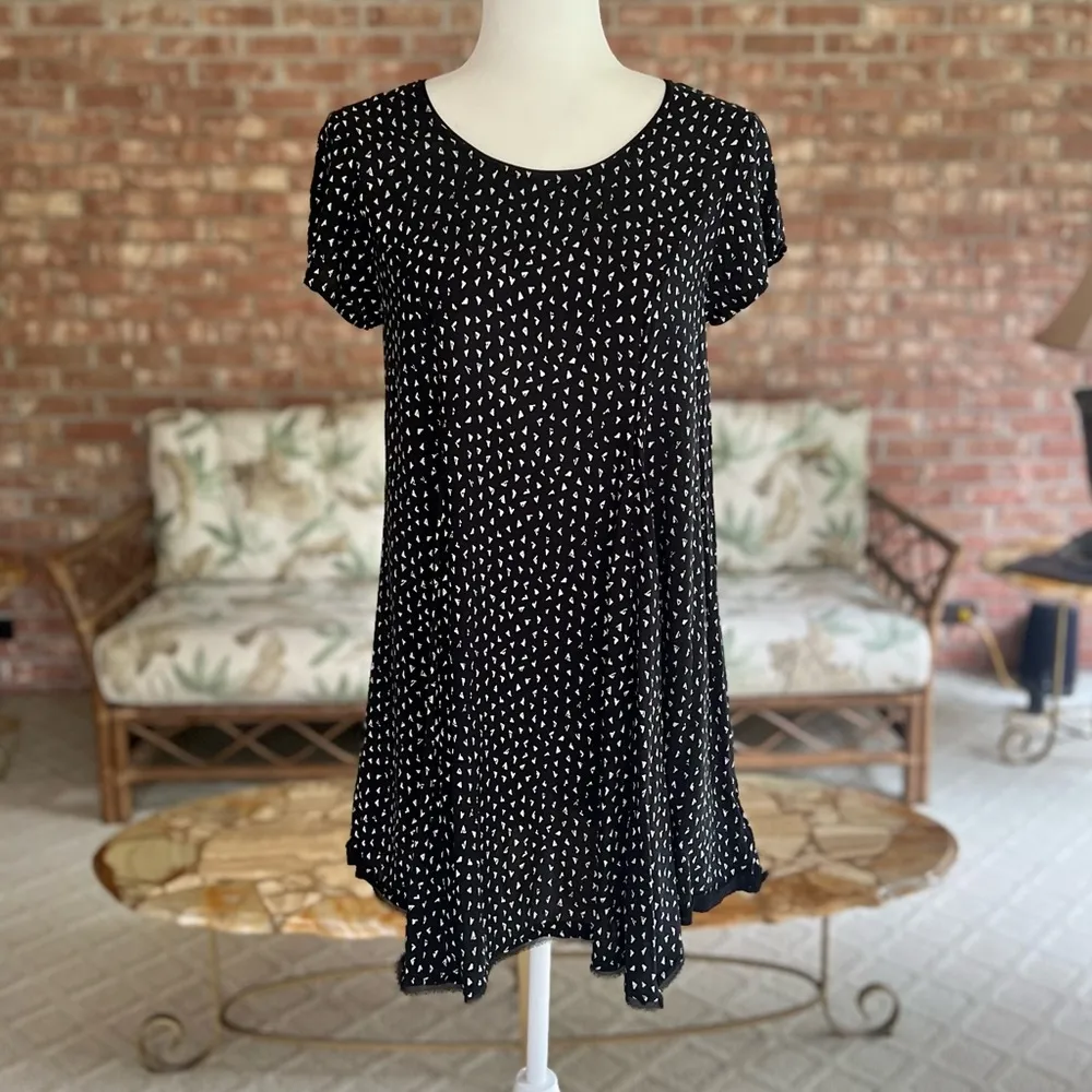 Silence + Noise Dress Polka Black Dot S (Jrs) Short Sleeve UO Mini Swing Party - Image 3