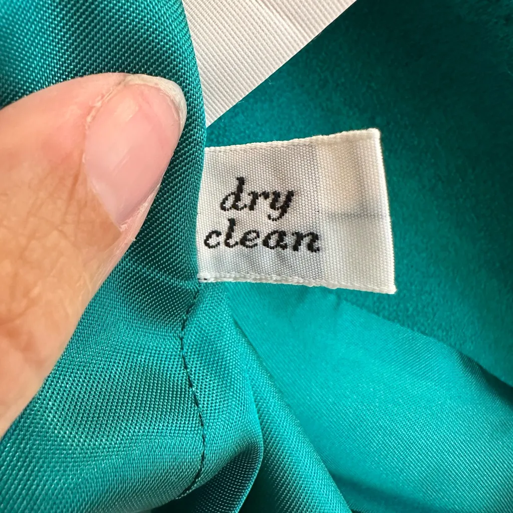 Vintage Pendleton 100% Virgin Wool Emerald Green Teal Blazer Jacket Size 8 - Image 7