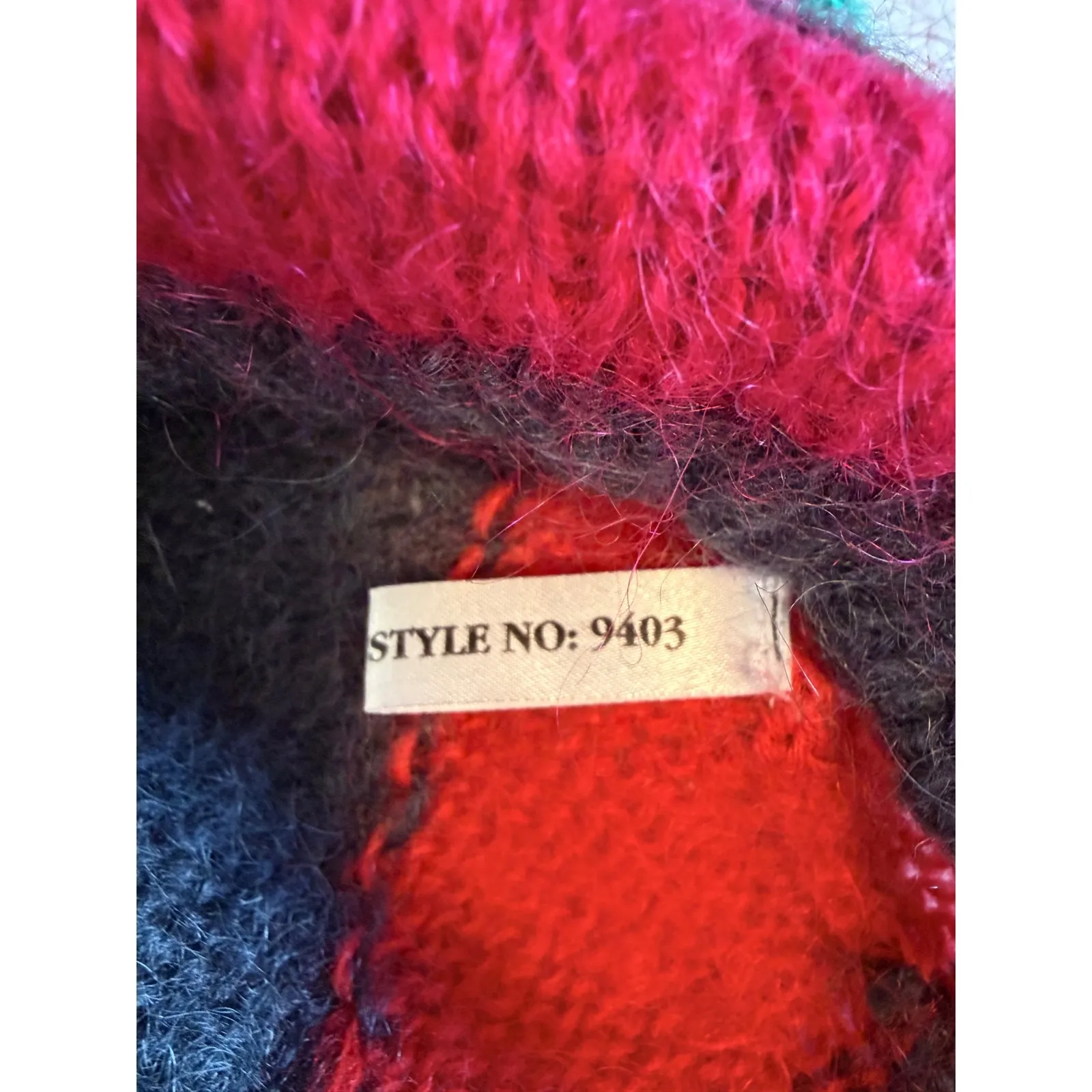 ID Distinctions Vintage M Mohair Acrylic Argyle Cardigan Sweater MultiColor crop Gray Size M - Image 5