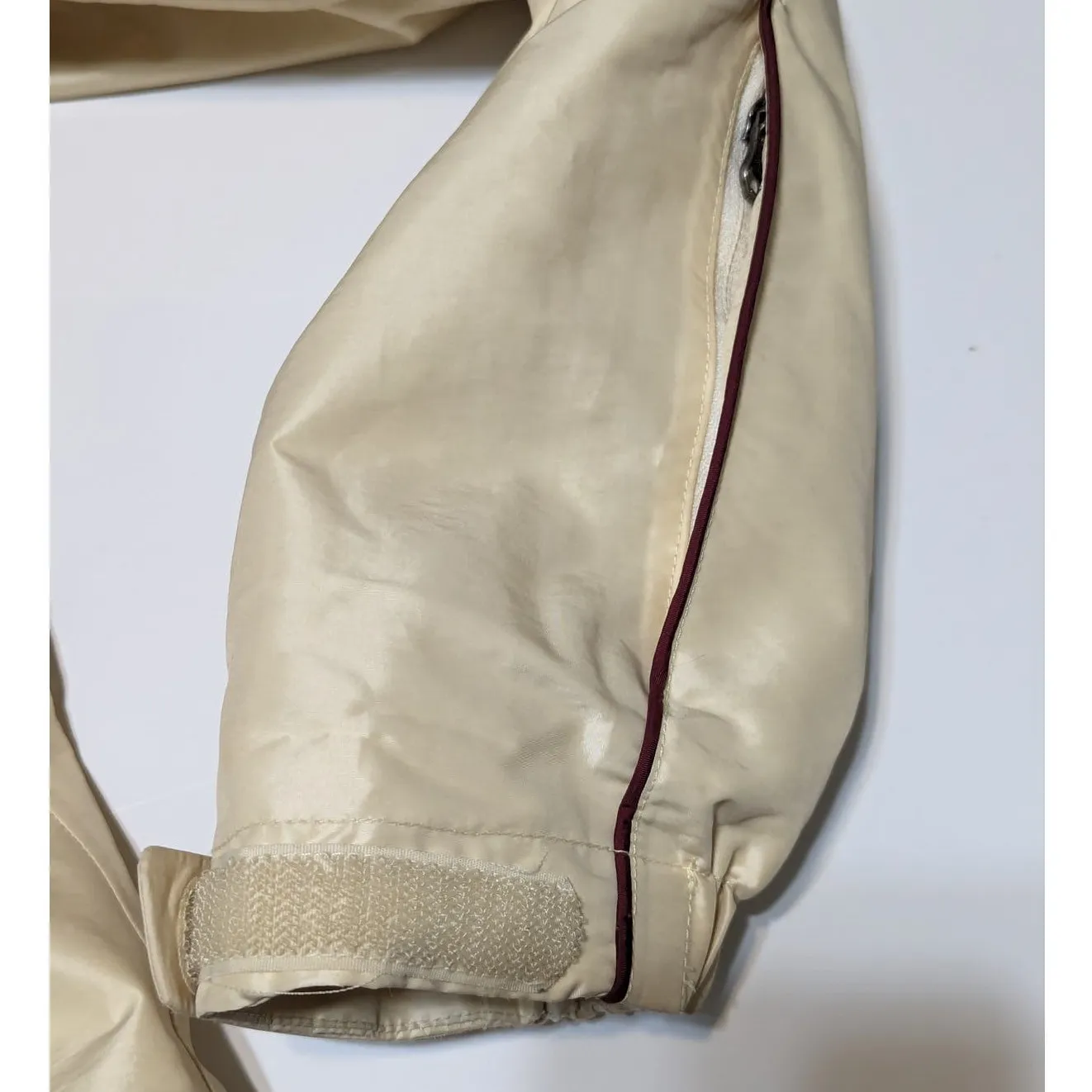 Y2K Marmot Precip Rain Jacket Waterproof Beige Cream Womens Medium Gorpcore Coat - Image 8