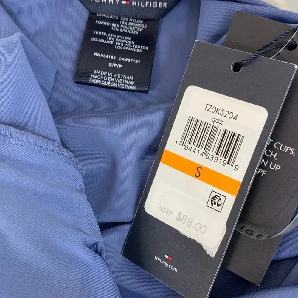 Tommy Hilfiger | NWT | Small | Harbor Blue V-Neck Shirred Halter Swim Tankini - Image 3