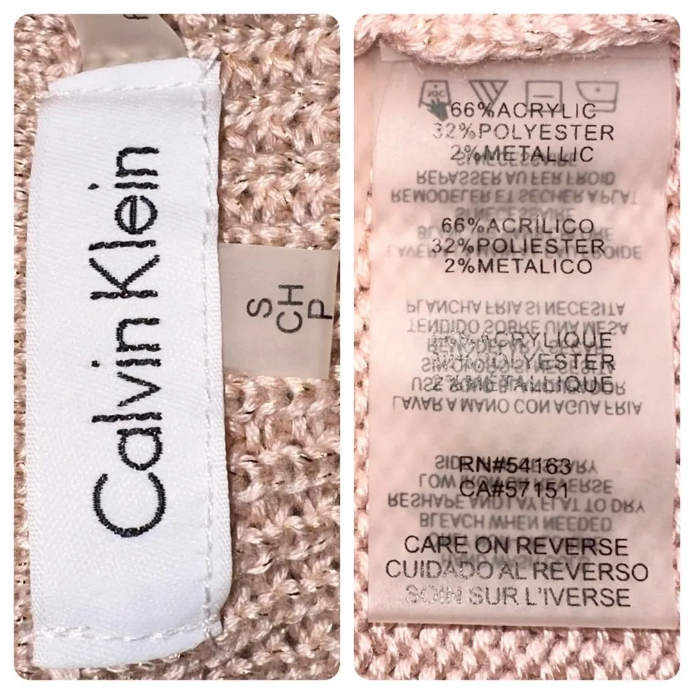 Calvin Klein Women's Pink Cowl Neck Sweater, Size Small - Image 5