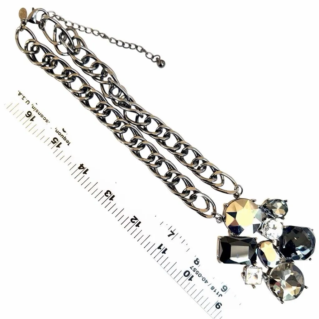 Chico’s Gunmetal Statement pendant Necklace - Image 8