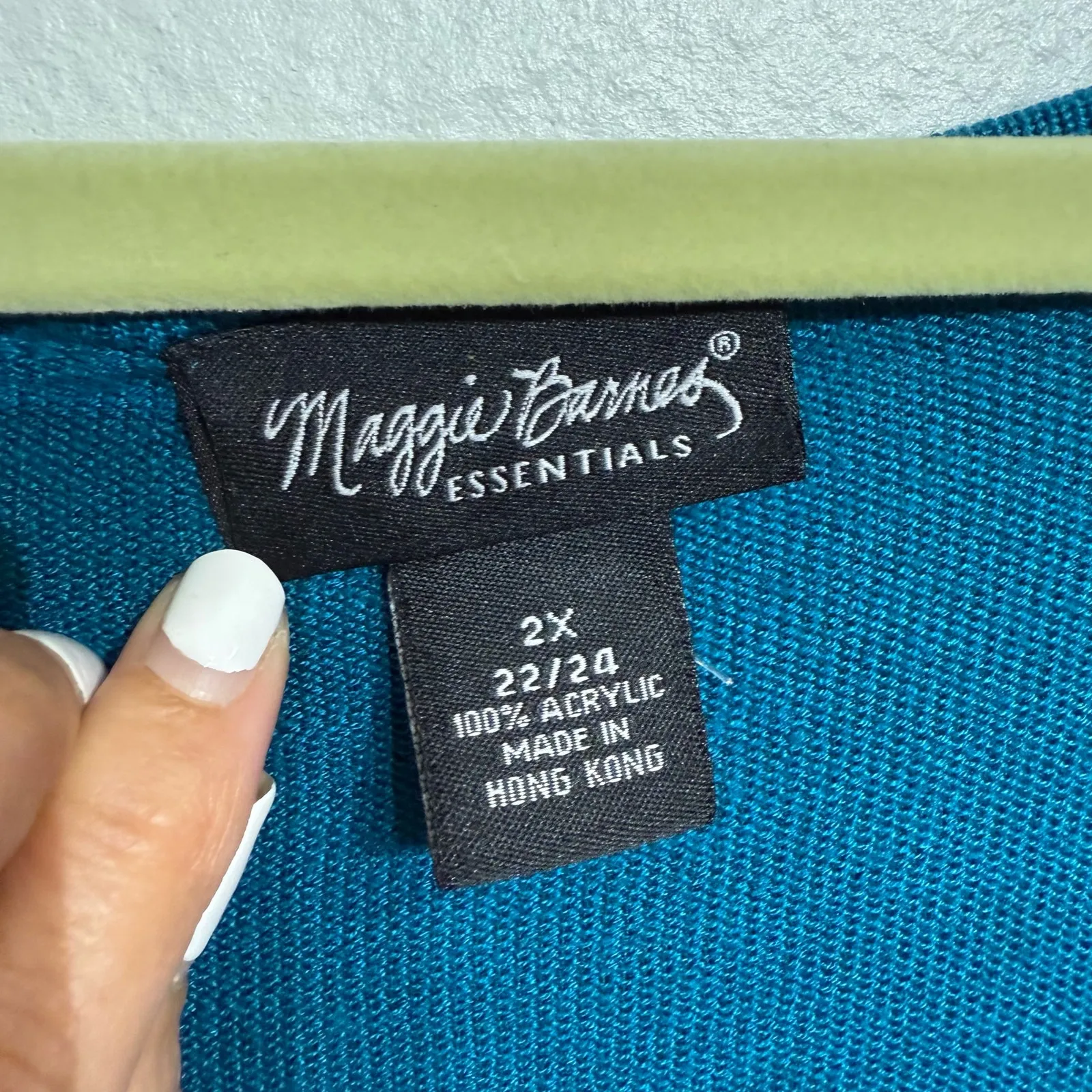 Maggie Barnes Essentials Teal Short Sleeve Sweater Sz 2X - Image 4