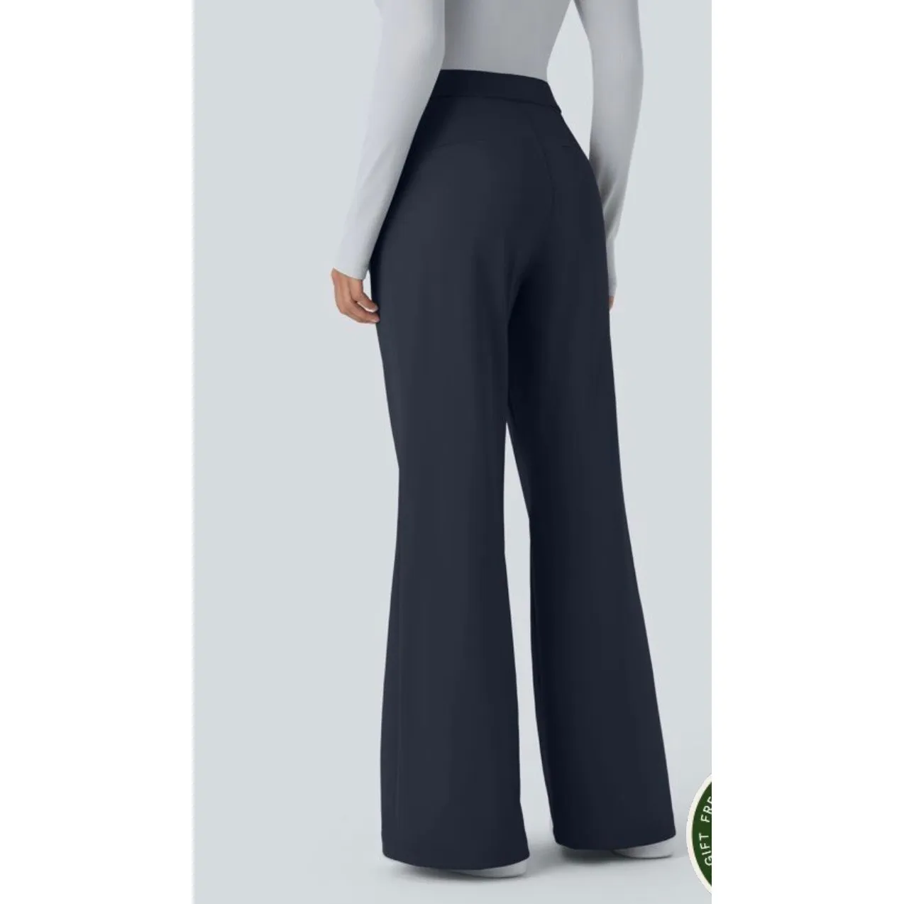 Brand New Halara Women's Size 2X Navy Blue Wide Leg Flare High Waisted Pants - Image 2