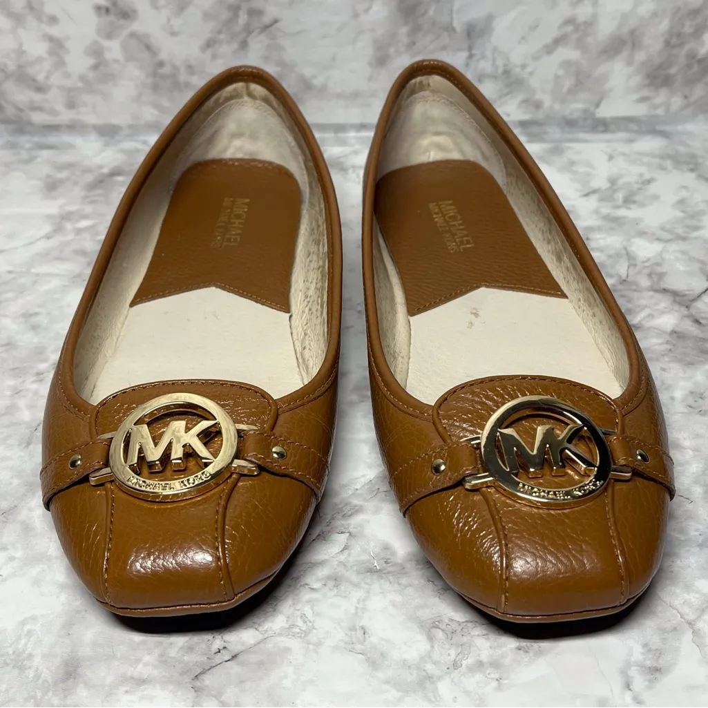 Michael Kors Fulton MK Signature Brown Tan Flat Moccasins 10M Slip On - Image 2