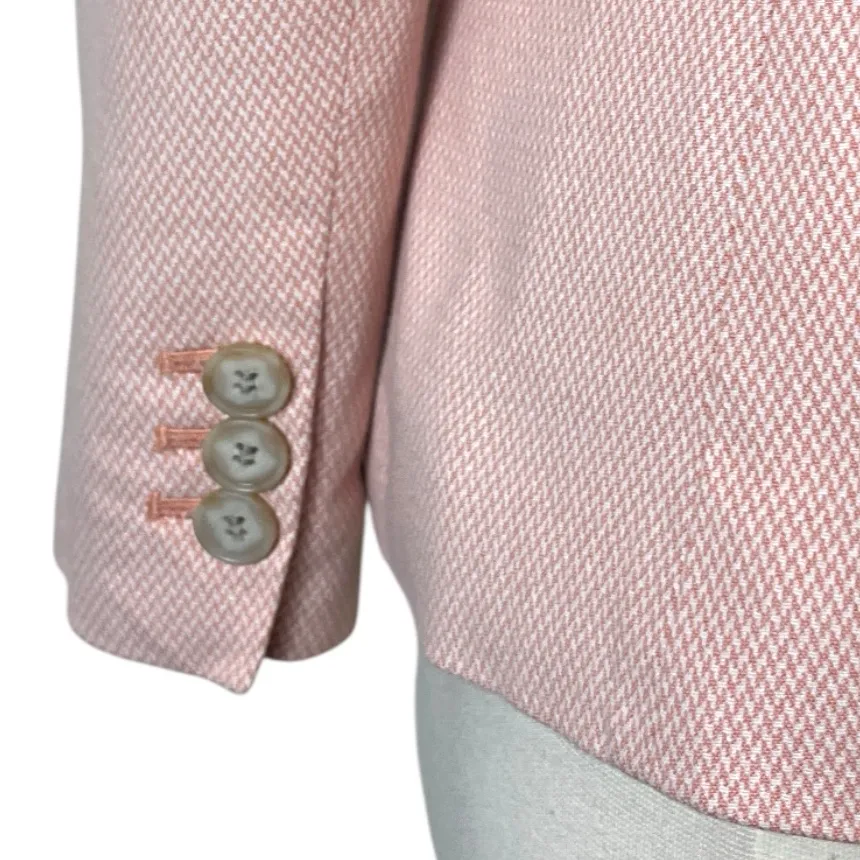 Talbots Blazer Notch Lapel Single Button Knit Peach White Women’s Plus Size 16 - Image 9