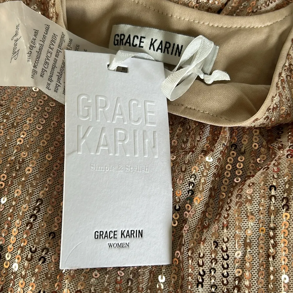 Grace Karin Gold Sequin Cut Out Blouse - Image 9