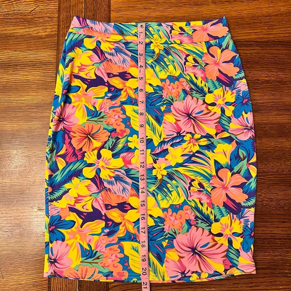 NWT UGET Bodycon Tropical Floral Midi Skirt Tie Crop Top Set Large Womens Beach - Image 11