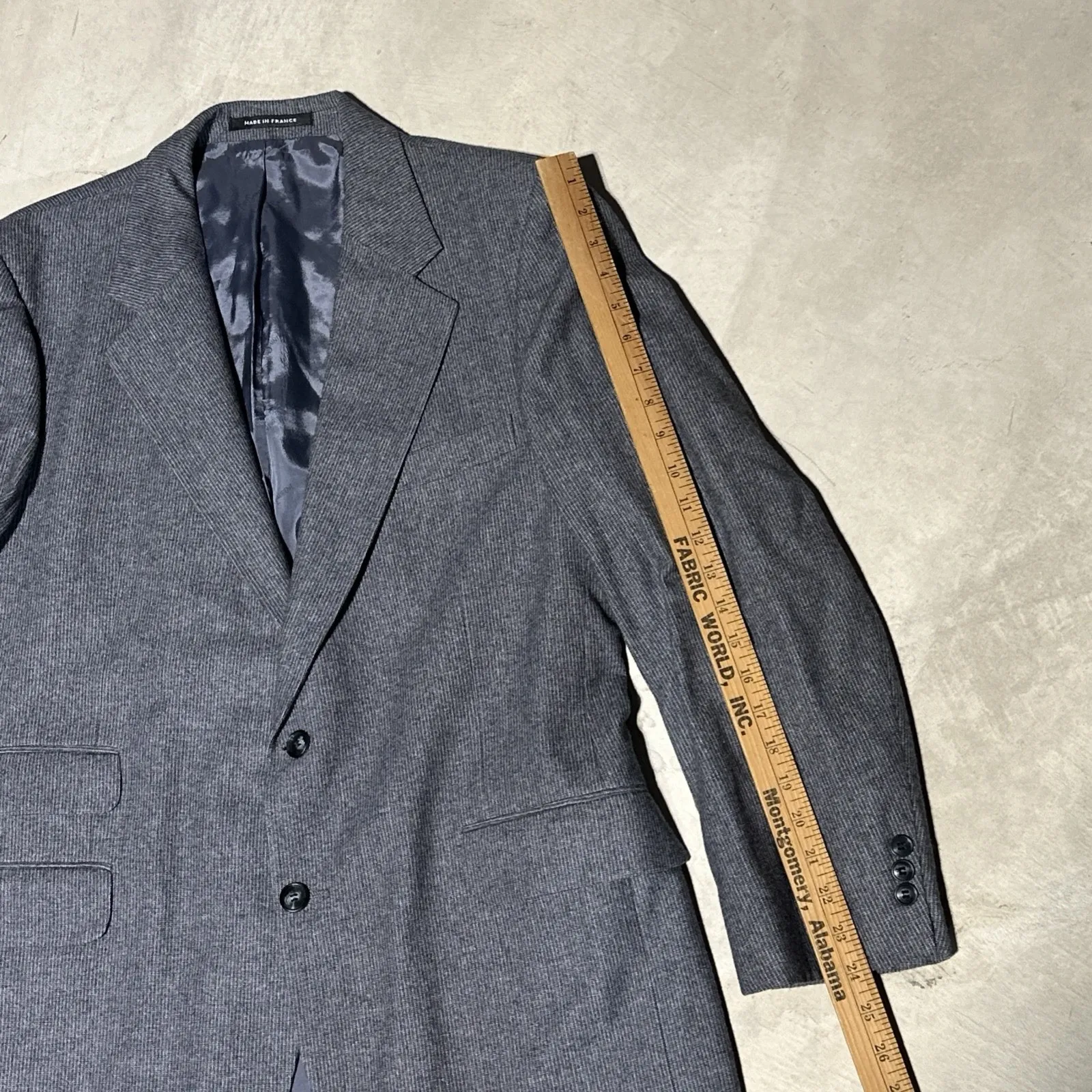 Yves Saint Laurent Men's Wool Blazer Made In France Grey Vintage Jacket SZ L - Image 11