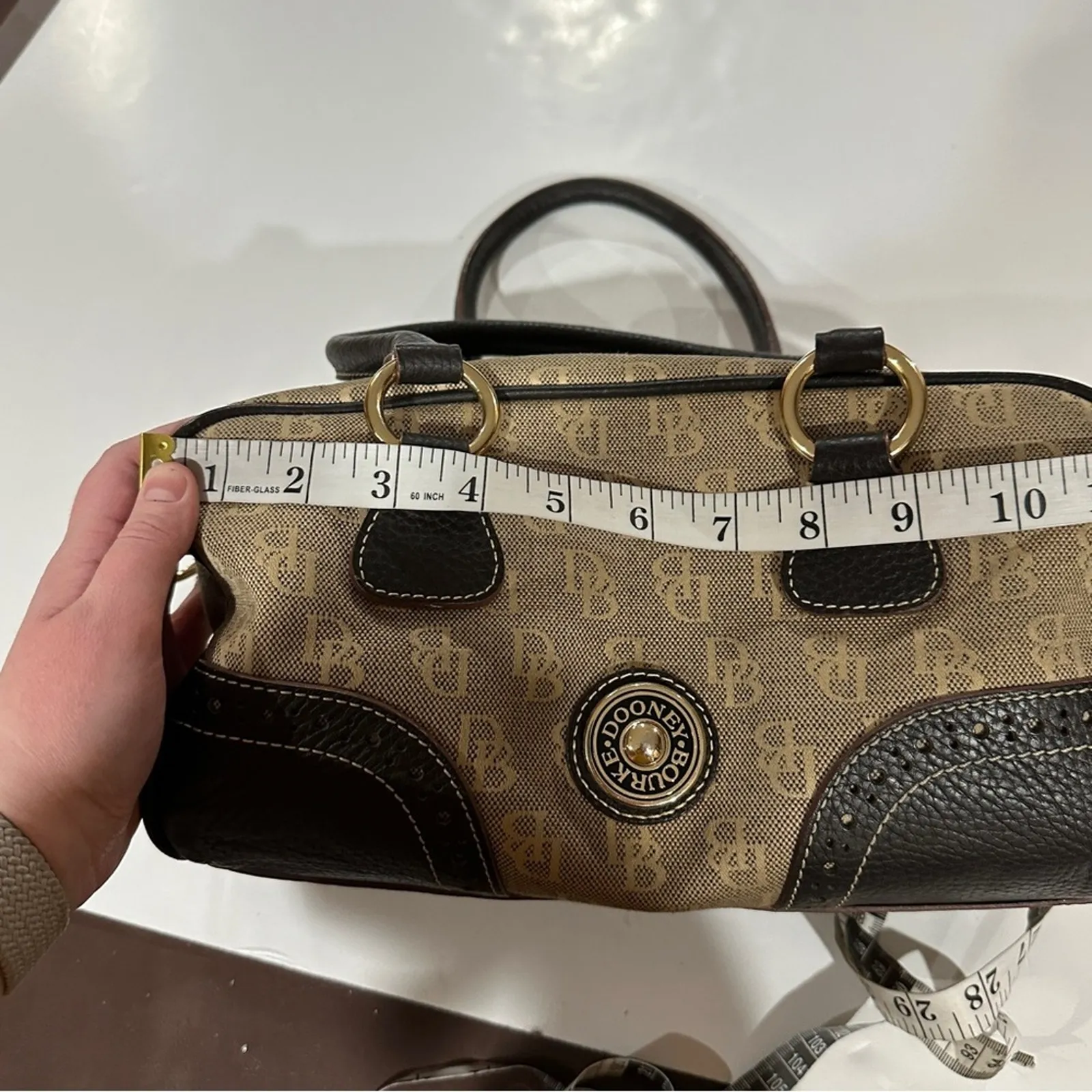 Vintage Dooney &‎ Bourke Canvas Leather Satchel Shoulder Bag - Image 16