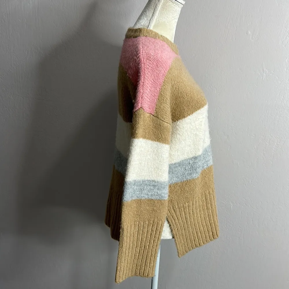 Topshop • stripe color block fuzzy knit oversized sweater - Image 17