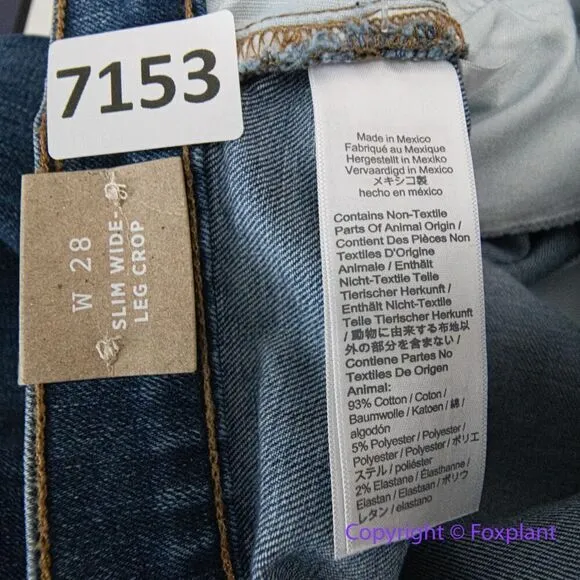 New! Madewelll Slim Wide-Leg Jeans in Crownridge Wash: Raw-Hem Edition, size 28‎ - Image 15