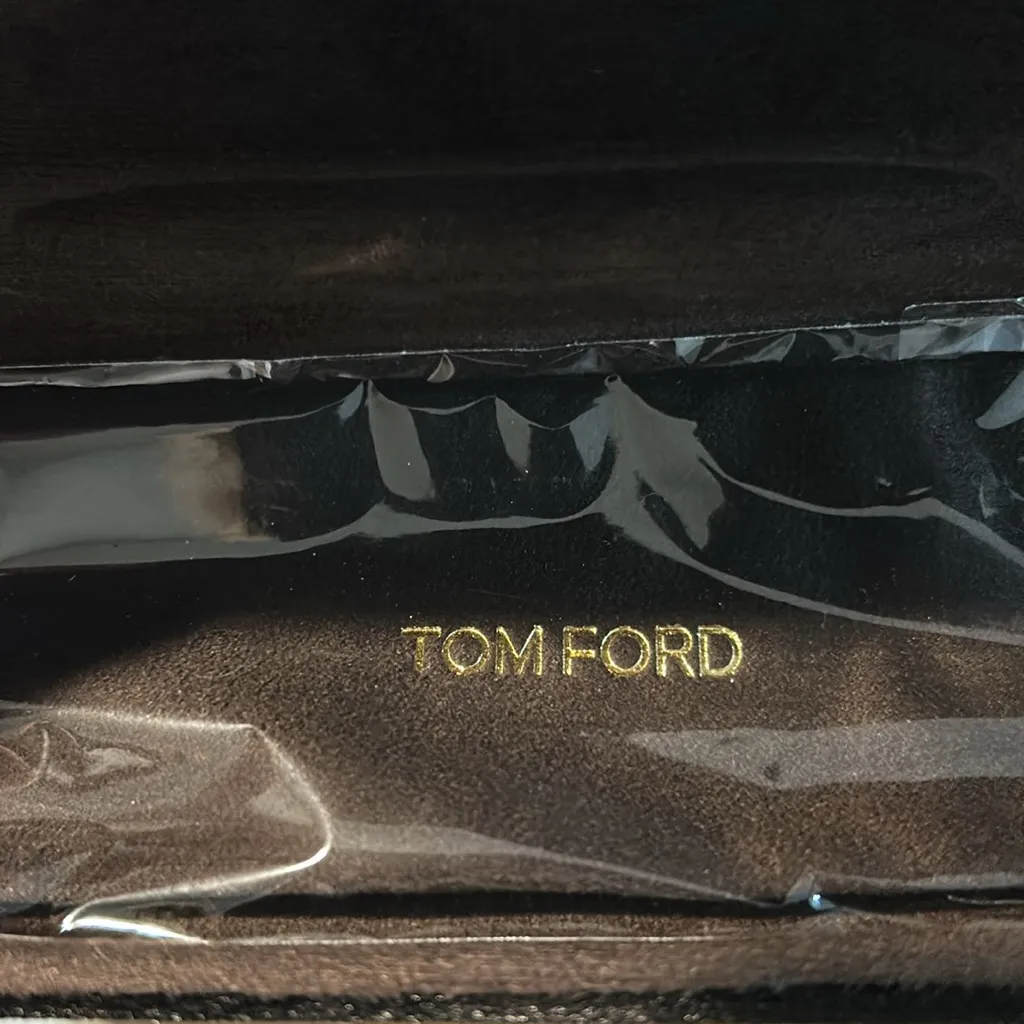Tom Ford Brown Eyeglass Case with a new cleaning cloth - Image 3