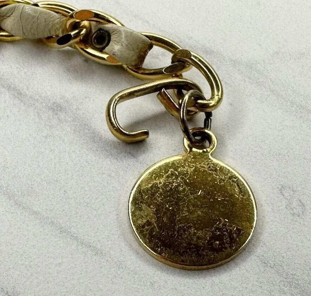 Faux Leather Woven Gold Chain Belt Double Hook Y2K Style Extra Small/Small ✨ - Image 10