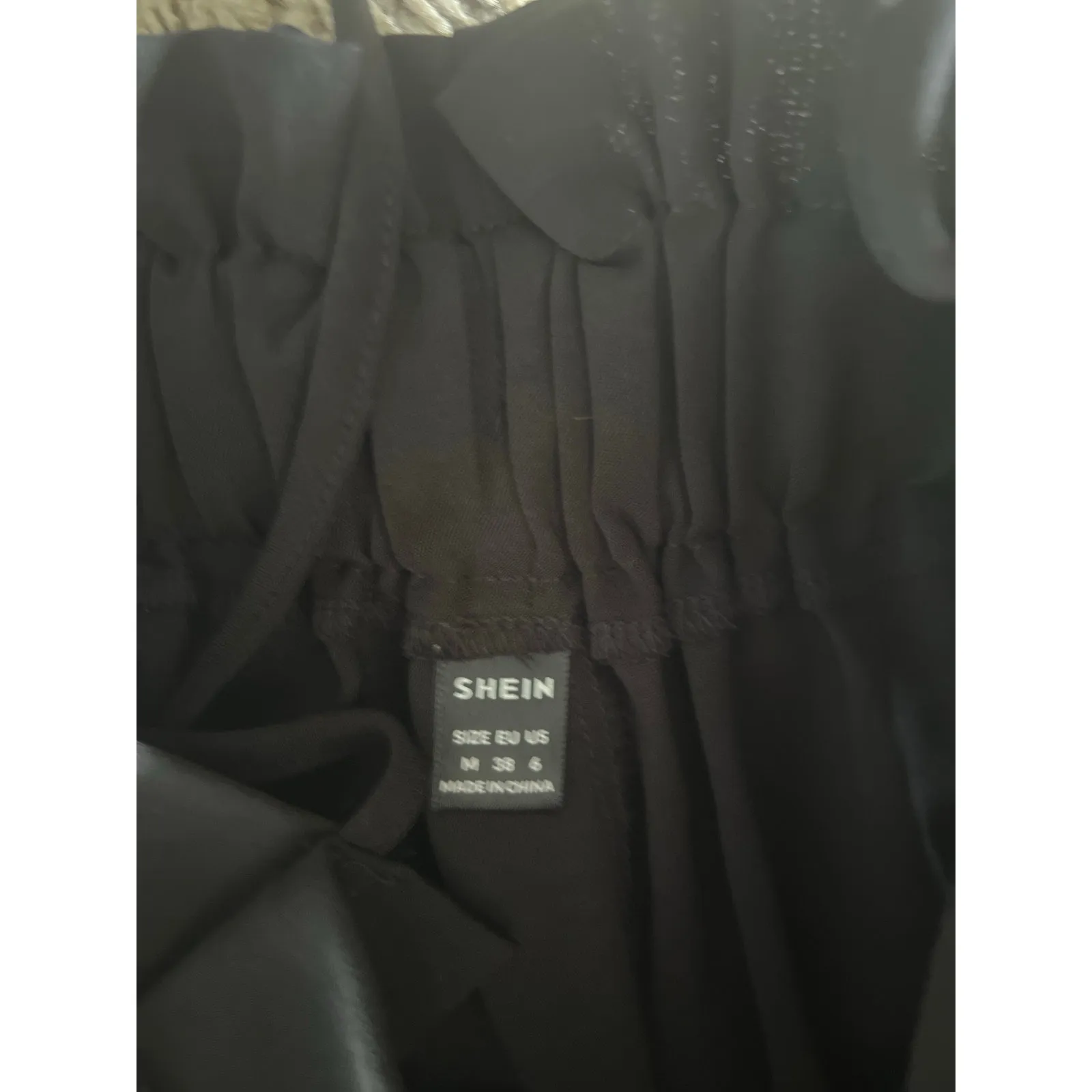 SHEIN Women's Black Paper Waist suspenders wide leg dress‎ pants size 6 - Image 4