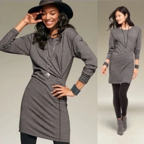 Cabi‎ 3650 Put on Sweatshirt Gray Long Sleeve Knit Dress Mini Casual S - Image 8