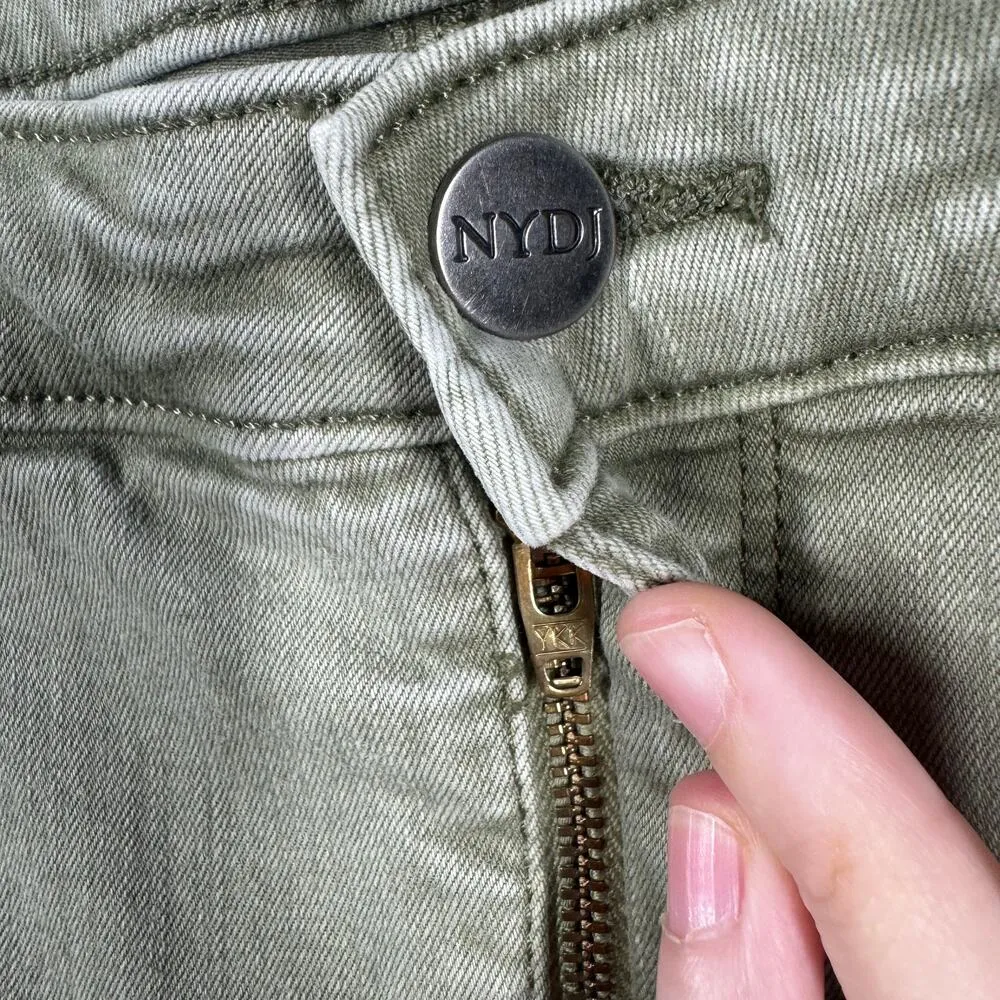 Not Your Daughters Jeans Women 12 Green Marisol Moss Lift & Tuck Tech Wide Leg - Image 4