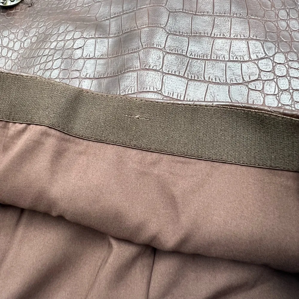 VERONICA BEARD Dinard Faux Crocodile Leather Skirt - Image 10