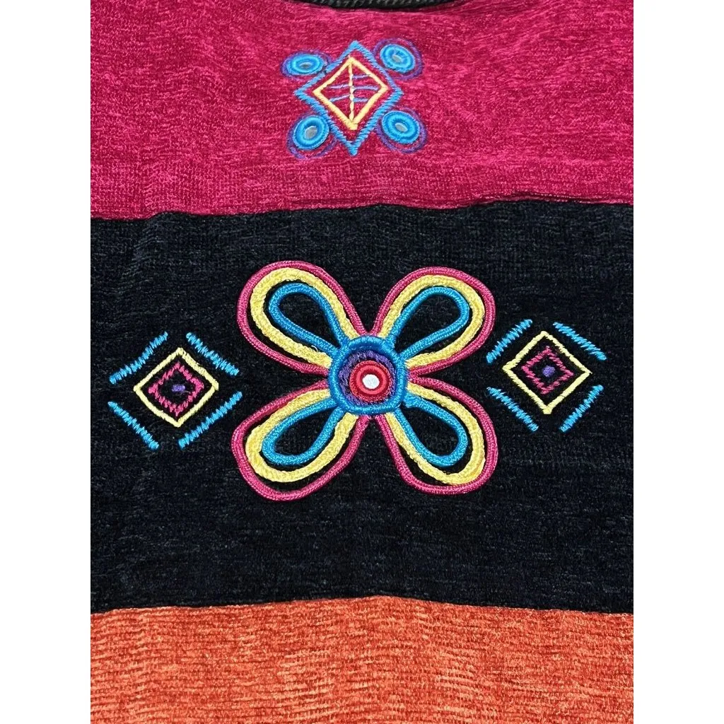 Allure Blazer Jacket Womens 2X Embroidered Colorblock Artsy Vintage Coogie Style - Image 14