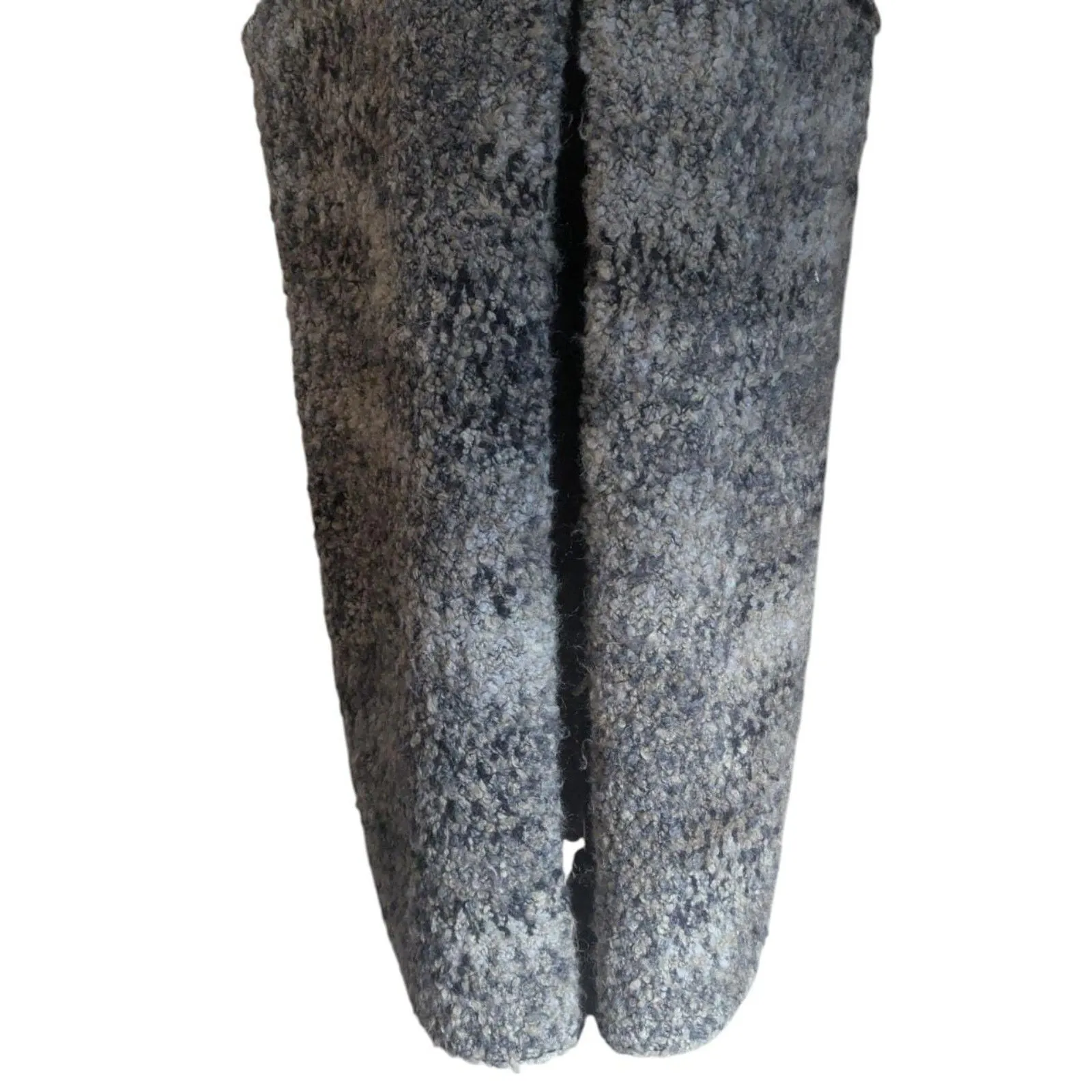 COCOGIO Italy Grey Bouclé Mohair Wool Blend Longline Open Vest Large Brown - Image 3