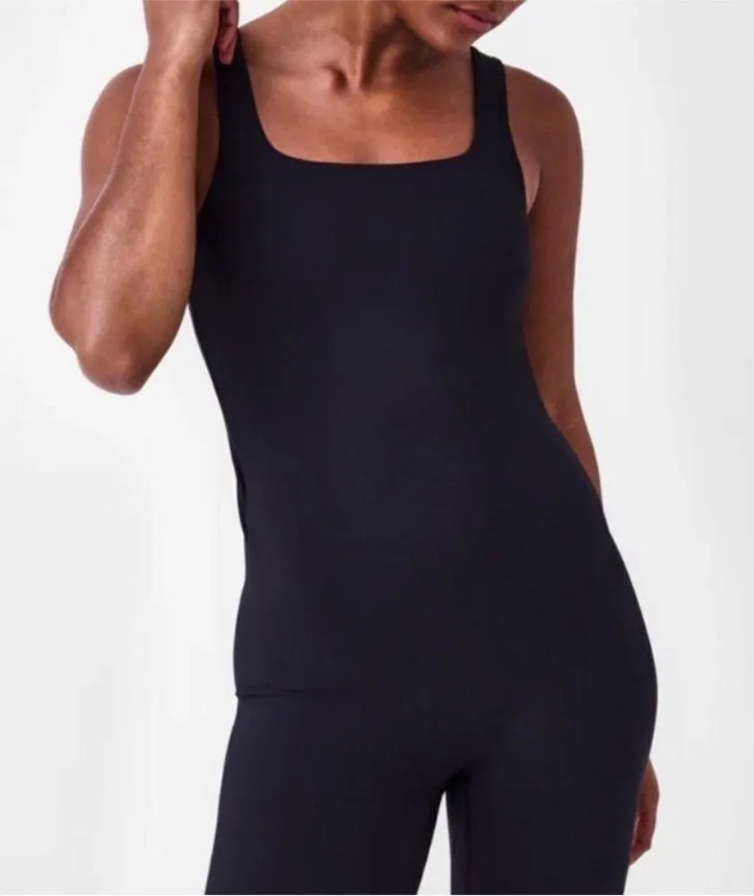 SPANX Booty Boost Flare Jumpsuit XL Easy Access Sleeveless Black Shapewear - Image 6