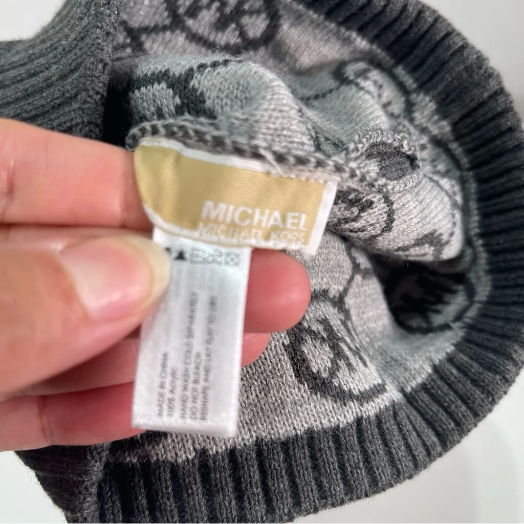 Michael Kors Signature MK Collection Beanie Hat Gray Women’s OS NWT - Image 4