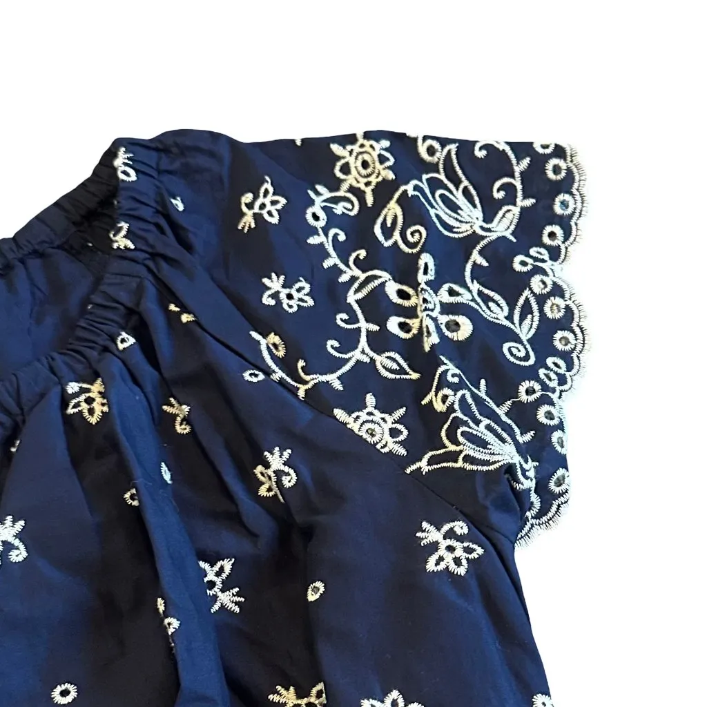 Lane Bryant Navy Embroidered A-Line Dress Cap Sleeves Cotton Size 16 Women's NWT - Image 6