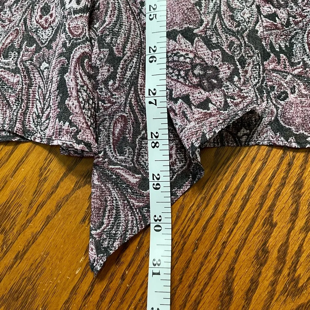 Vintage Y2K Liz Claiborne Maxi Skirt Paisley Purple Black Scarf Hem Flowing 8P - Image 5