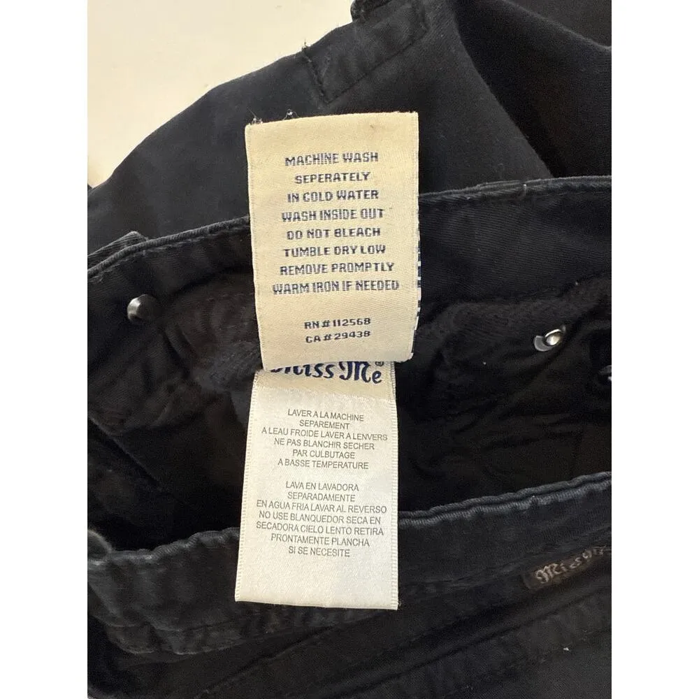 Miss Me Black Cargo Denim Jeans Slim Fit Ankle Zip Embellished EUC Sz 29 Cotton - Image 11