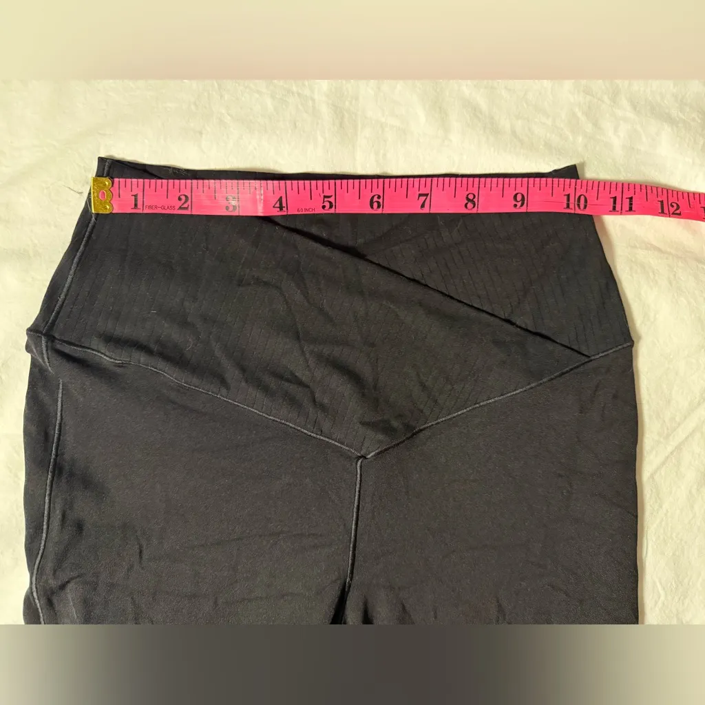 OFFLINE By Aerie Real Me High Waisted Crossover Rib Super Flare Black Leggings M Size M - Image 12